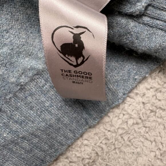 Zadig & Voltaire Cashmere Sweater Womens Small Blue Cassy Star Patch Zip Hoodie - Picture 7 of 16